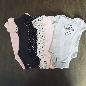 Carters | 6 Pack Baby Girl Onsie Bundle | 6M